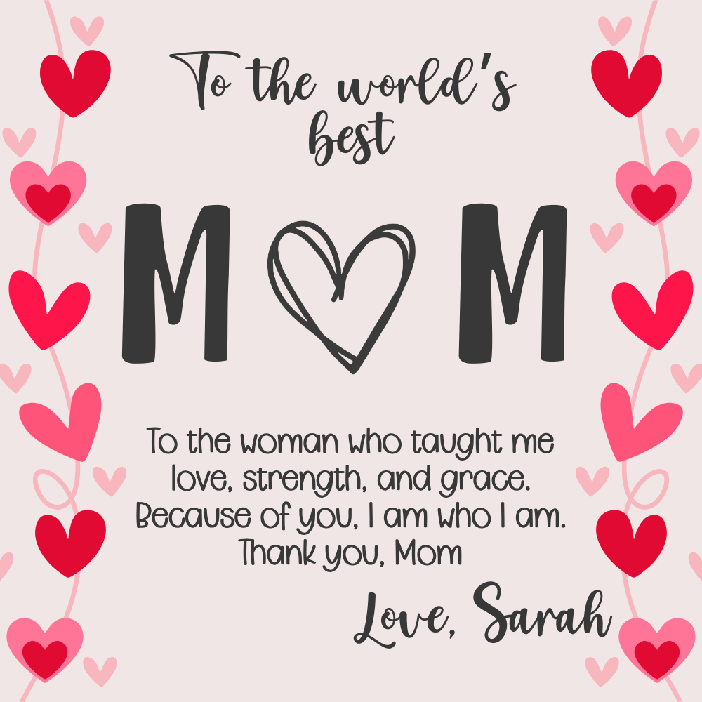 Custom Engraved Necklace for Mom – 5 Message Card Designs
