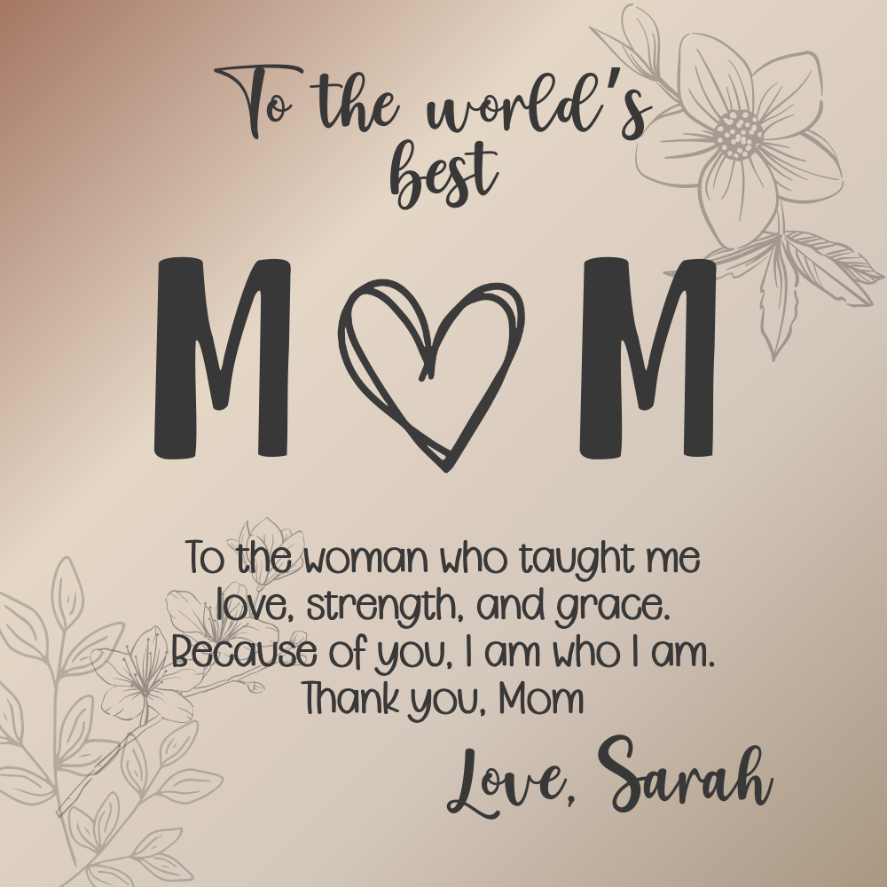 Custom Engraved Necklace for Mom – 5 Message Card Designs