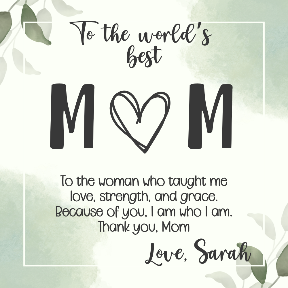 Custom Engraved Necklace for Mom – 5 Message Card Designs