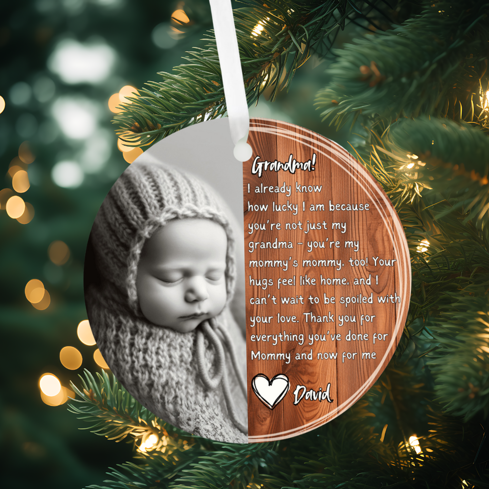 Custom Baby Photo Ornament for Grandma