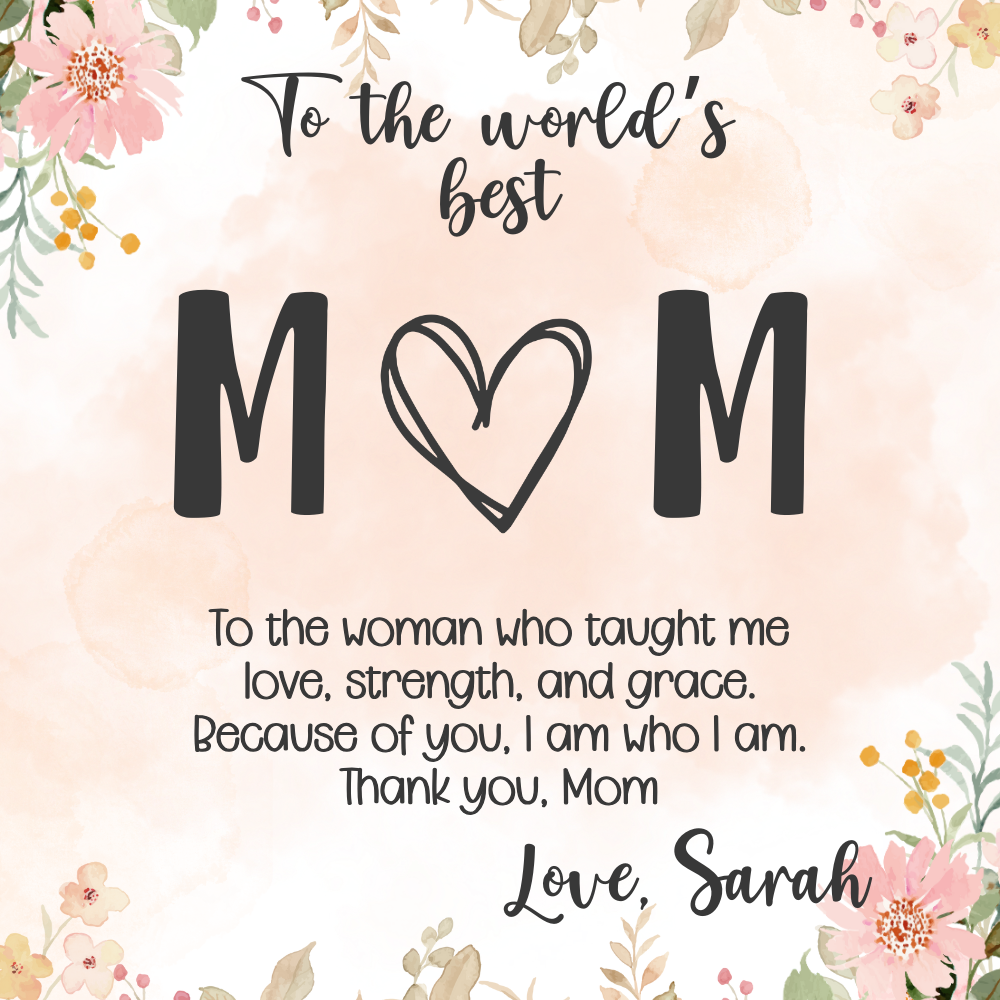 Custom Engraved Necklace for Mom – 5 Message Card Designs