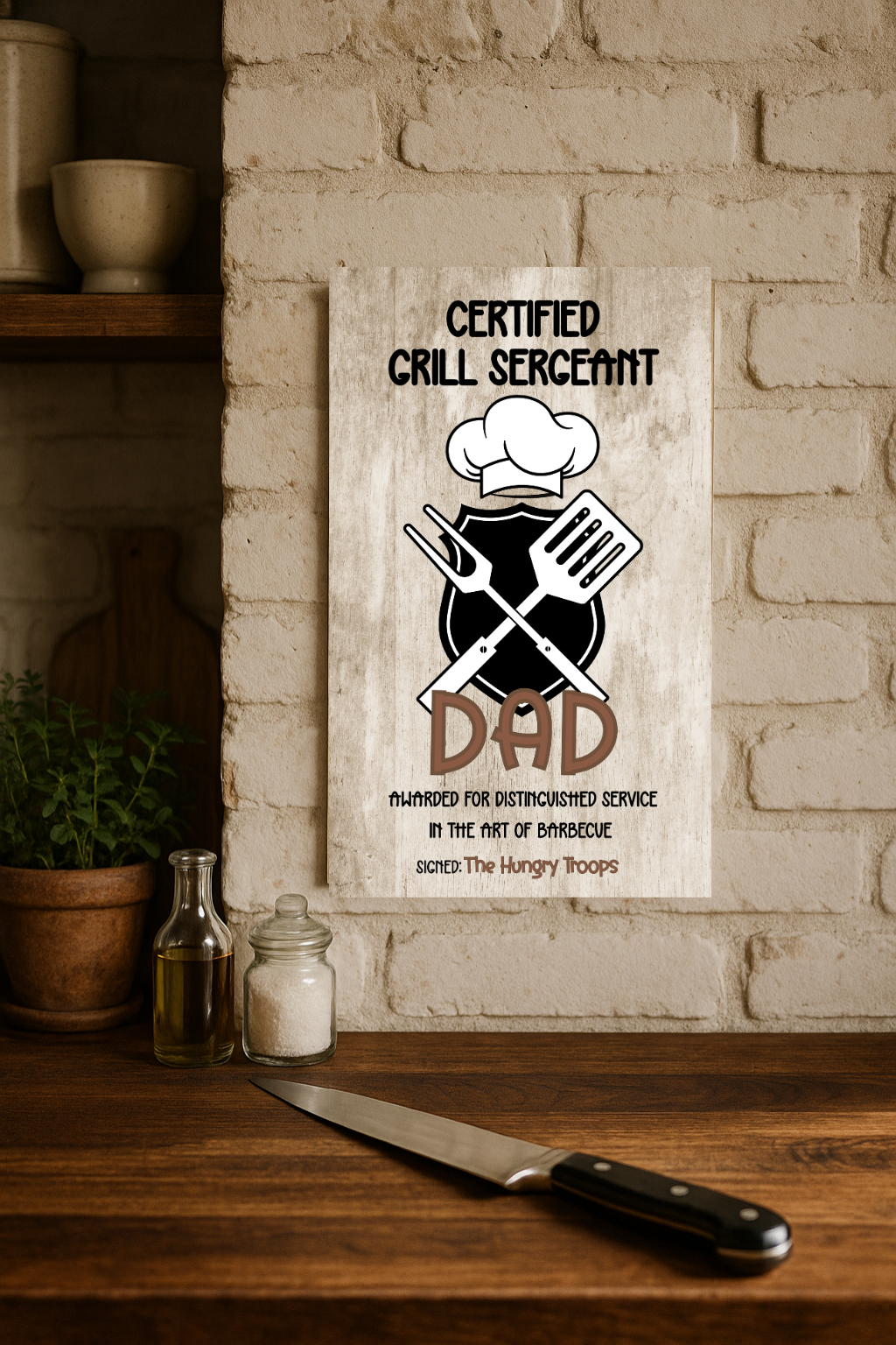 Grill Sergeant BBQ Sign –  For the King of the Grill