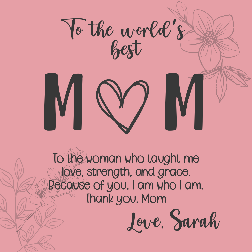 Custom Engraved Necklace for Mom – 5 Message Card Designs