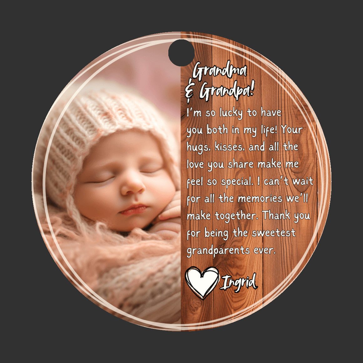 Custom Baby Photo Ornament for Grandparents