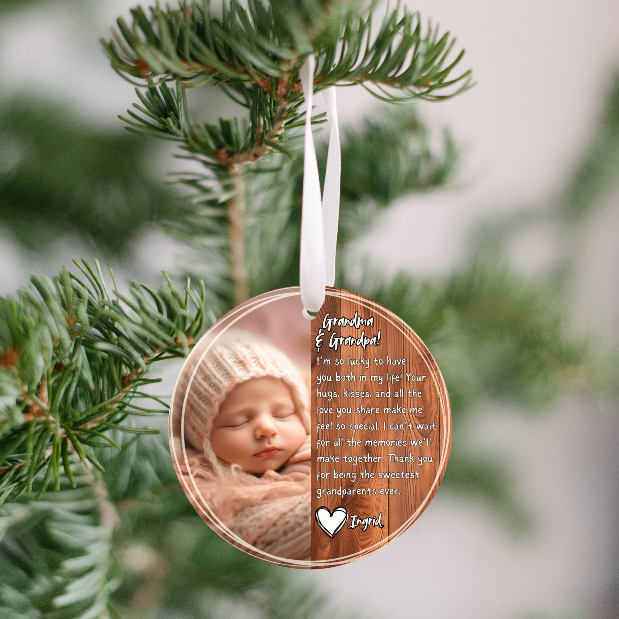 Custom Baby Photo Ornament for Grandparents