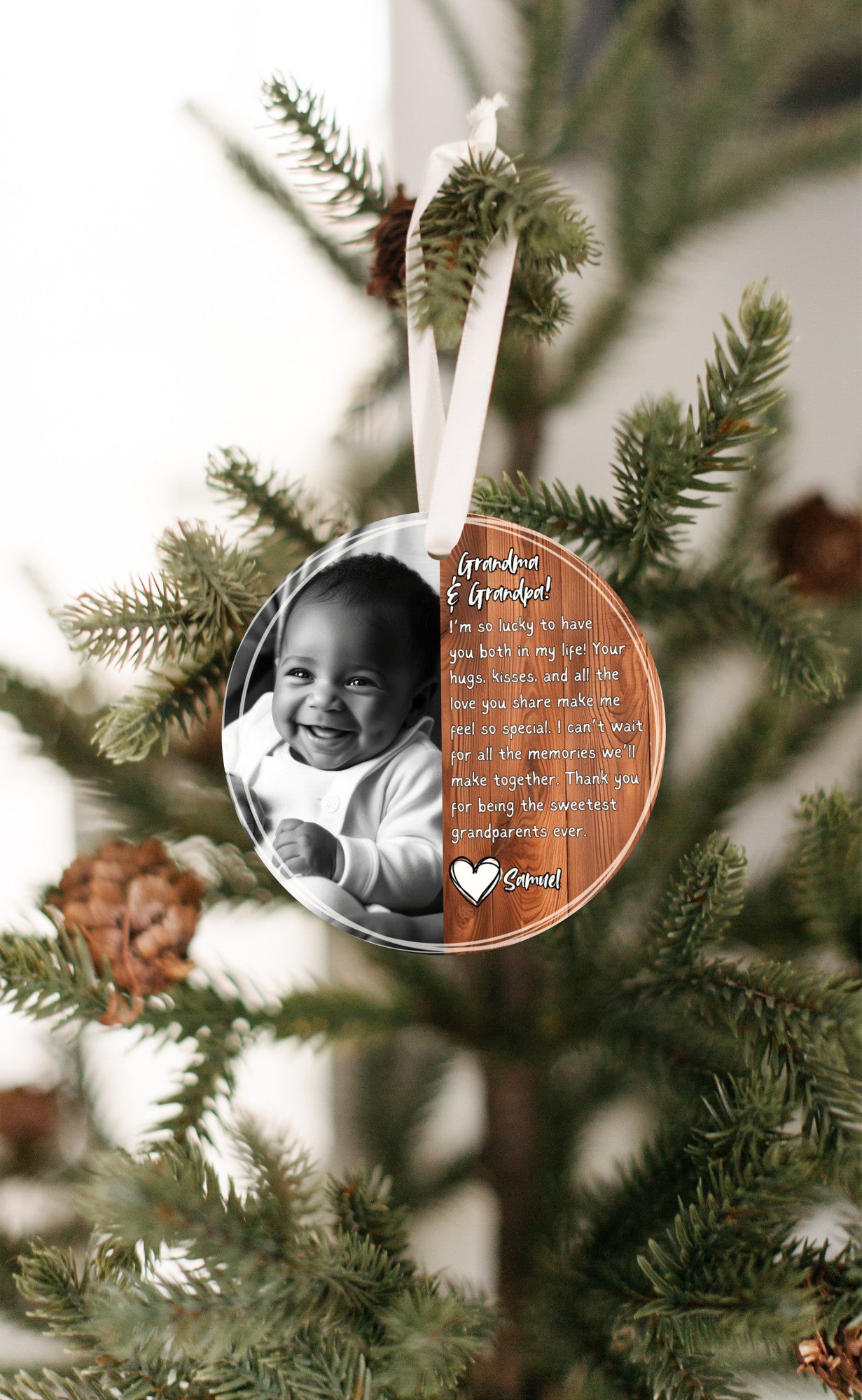Custom Baby Photo Ornament for Grandparents