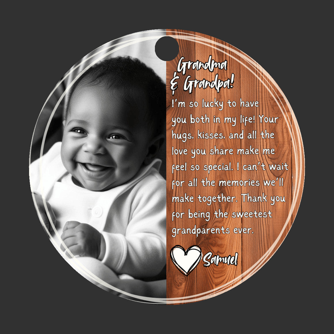 Custom Baby Photo Ornament for Grandparents