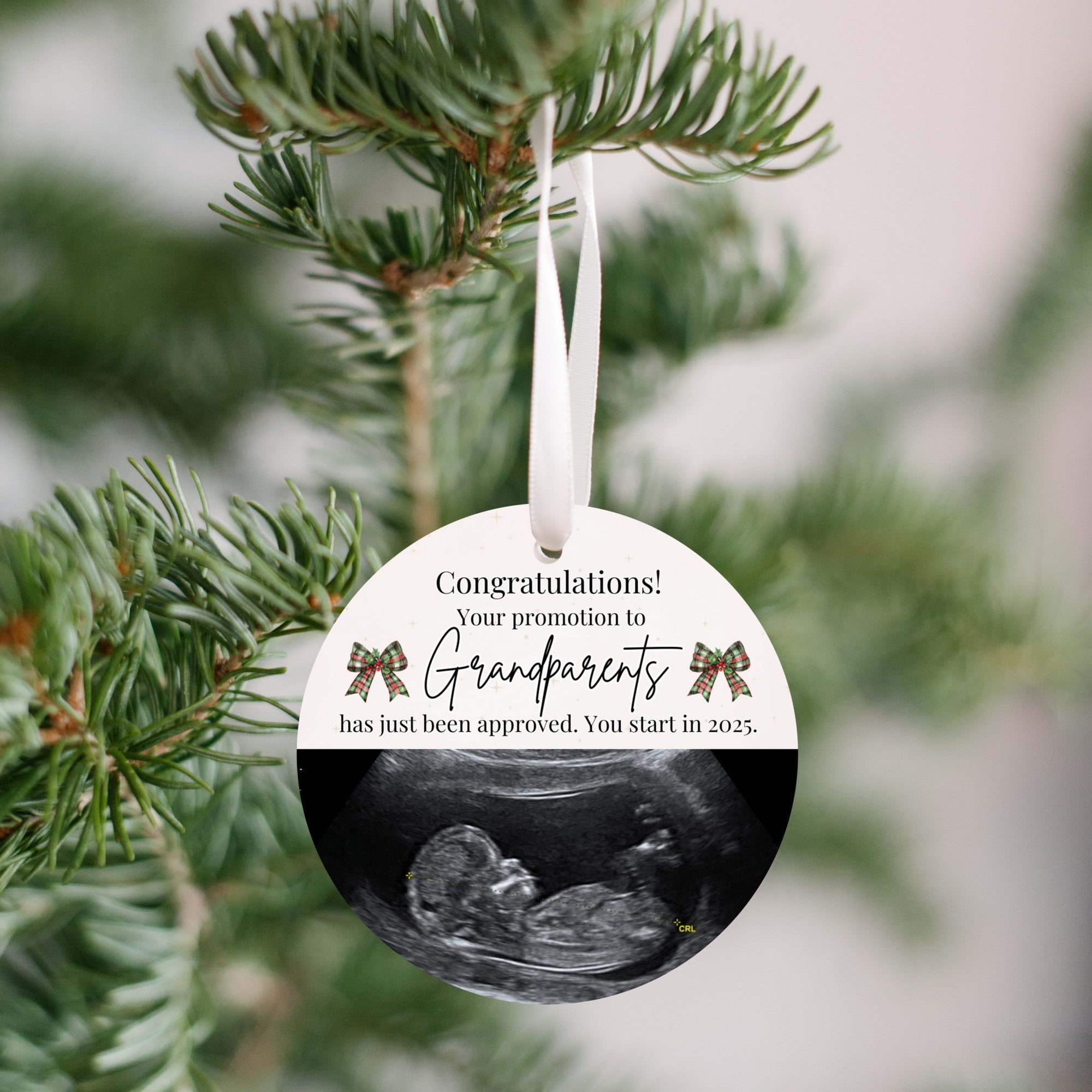 Custom Sonogram Ornament – Fun Pregnancy Announcement