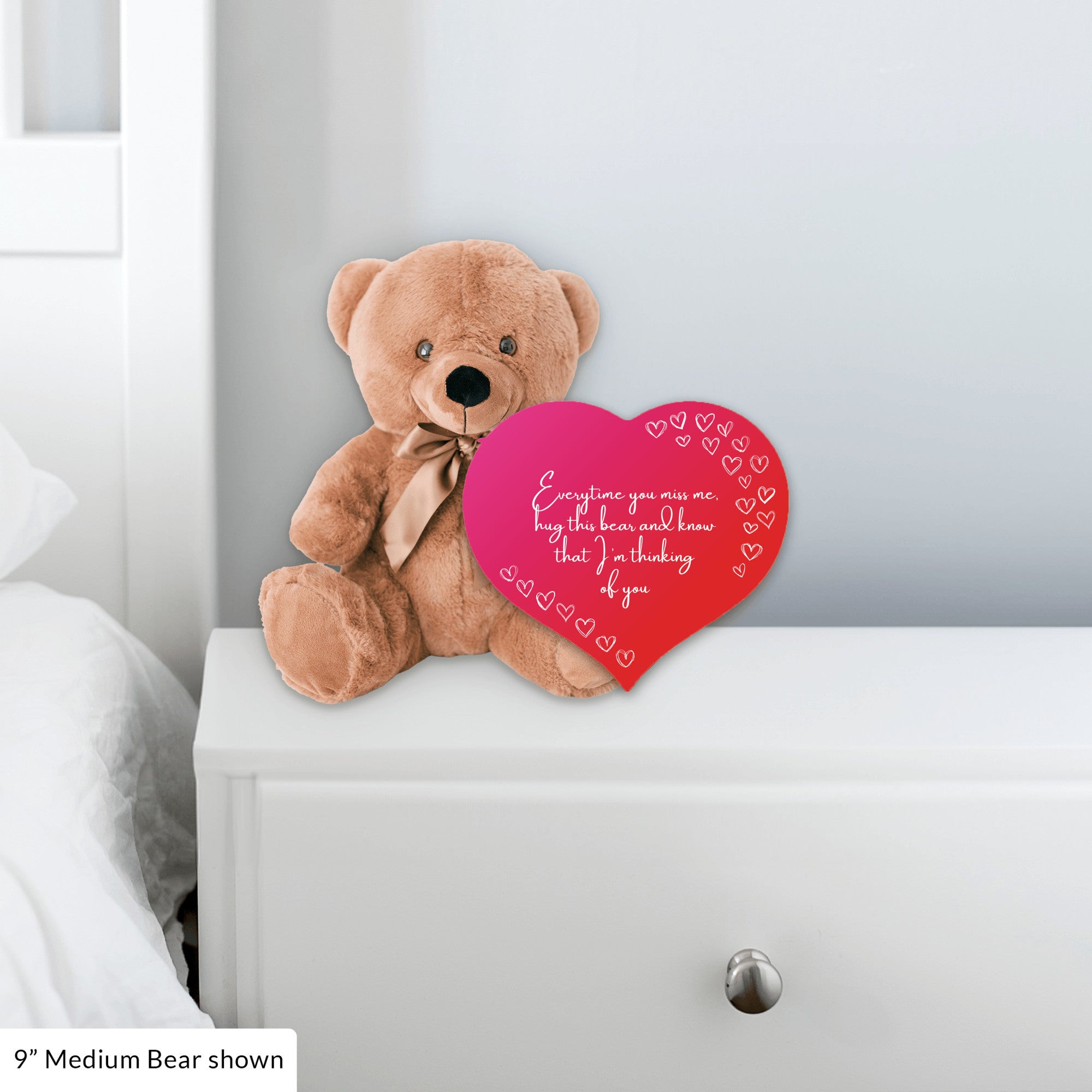 Long Distance Hug Teddy Bear w/Heart Sign