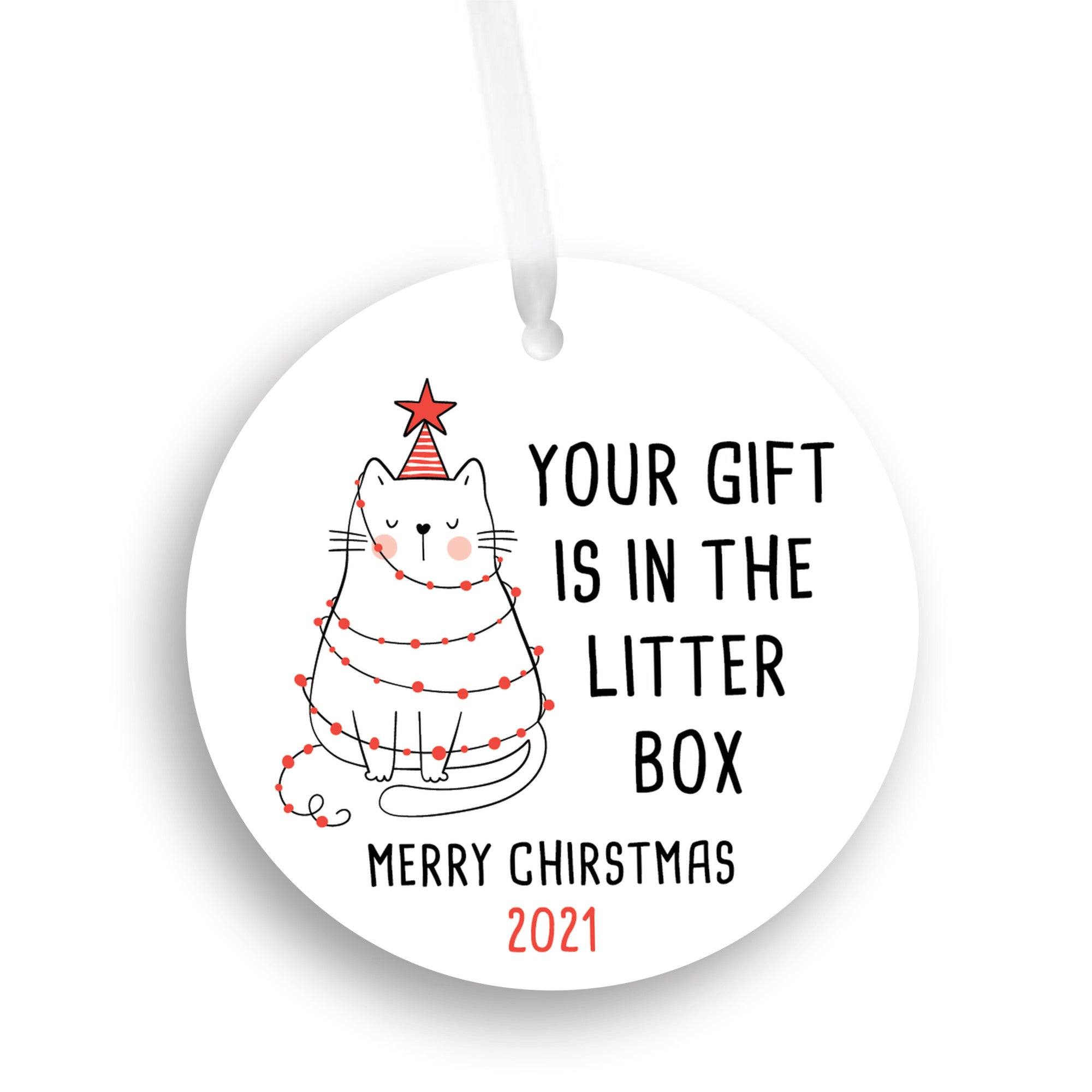 2021 Cat Litter Box Cat Lover Christmas Ornament