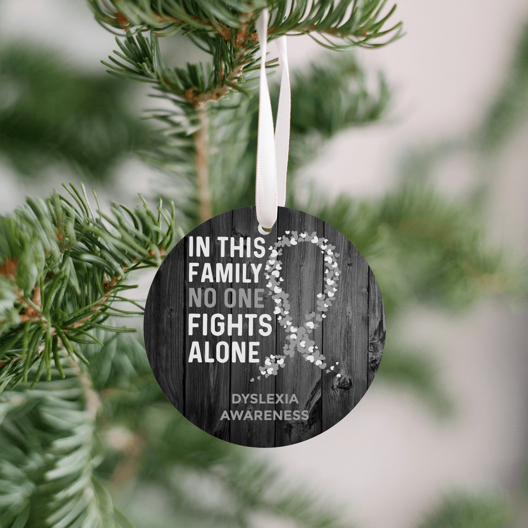 Dyslexia Awareness Christmas Ornament