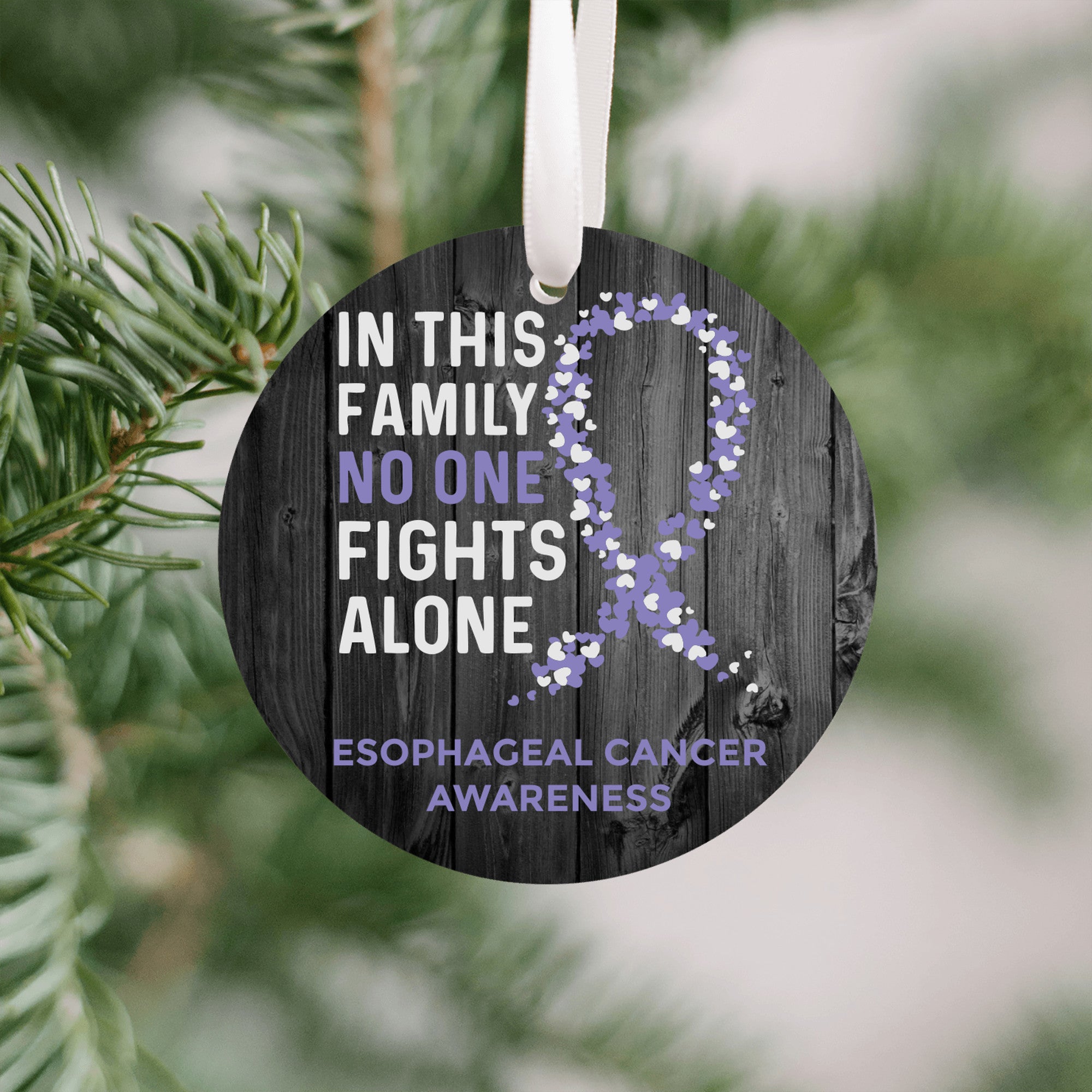 Esophageal Cancer Awareness Christmas Ornament