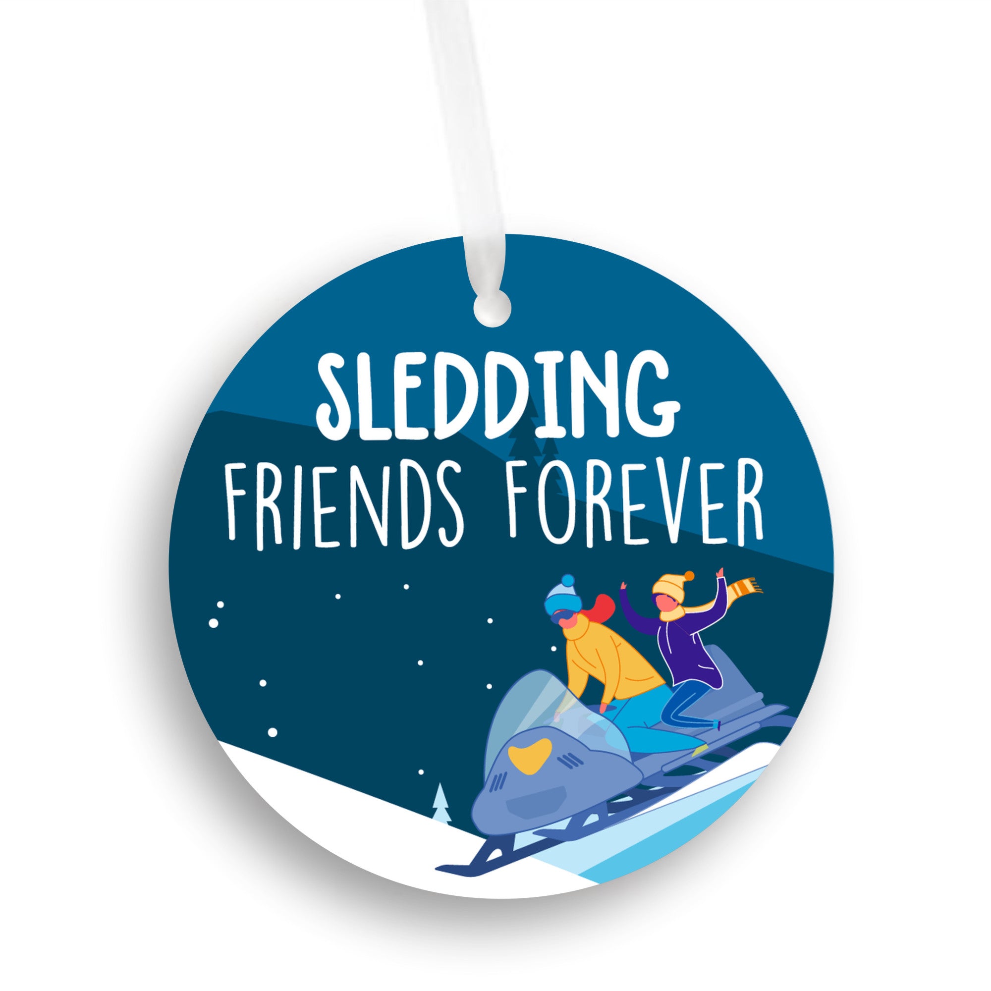 Snowmobiling Together Christmas Ornament